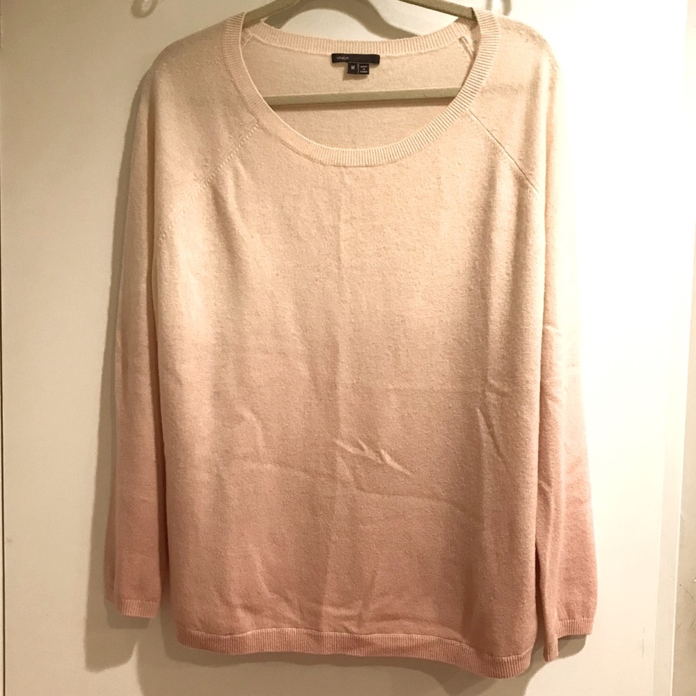 Vince ombre ivory/blush pink oversized sweater.